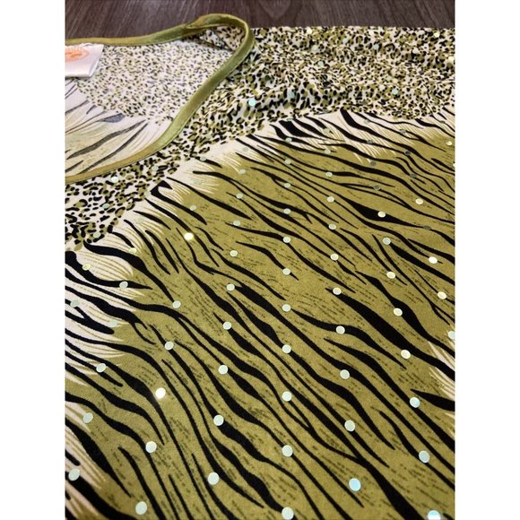 Vtg AL MAKDOOMI Kaftan Lounge Mumu Animal Print Safari Size S/M Dress Coverup - Picture 13 of 16